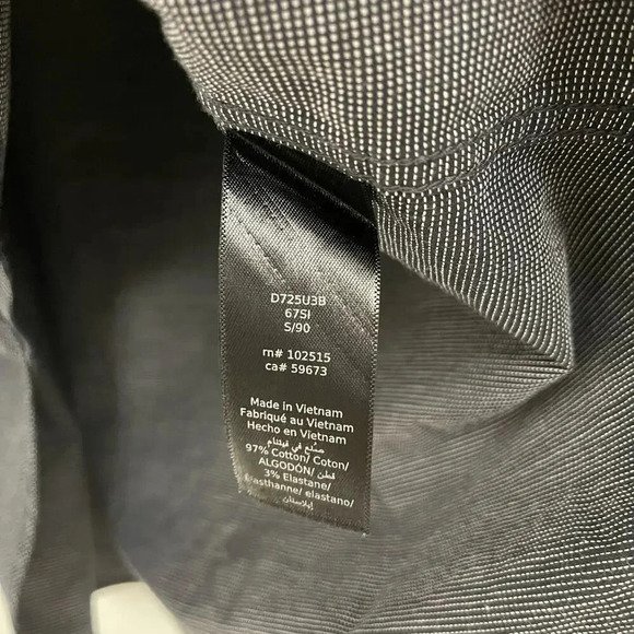 John Varvatos Modern Fit Long Sleeve Button Up Navy Blue Sz 17.5 R - Picture 3 of 7